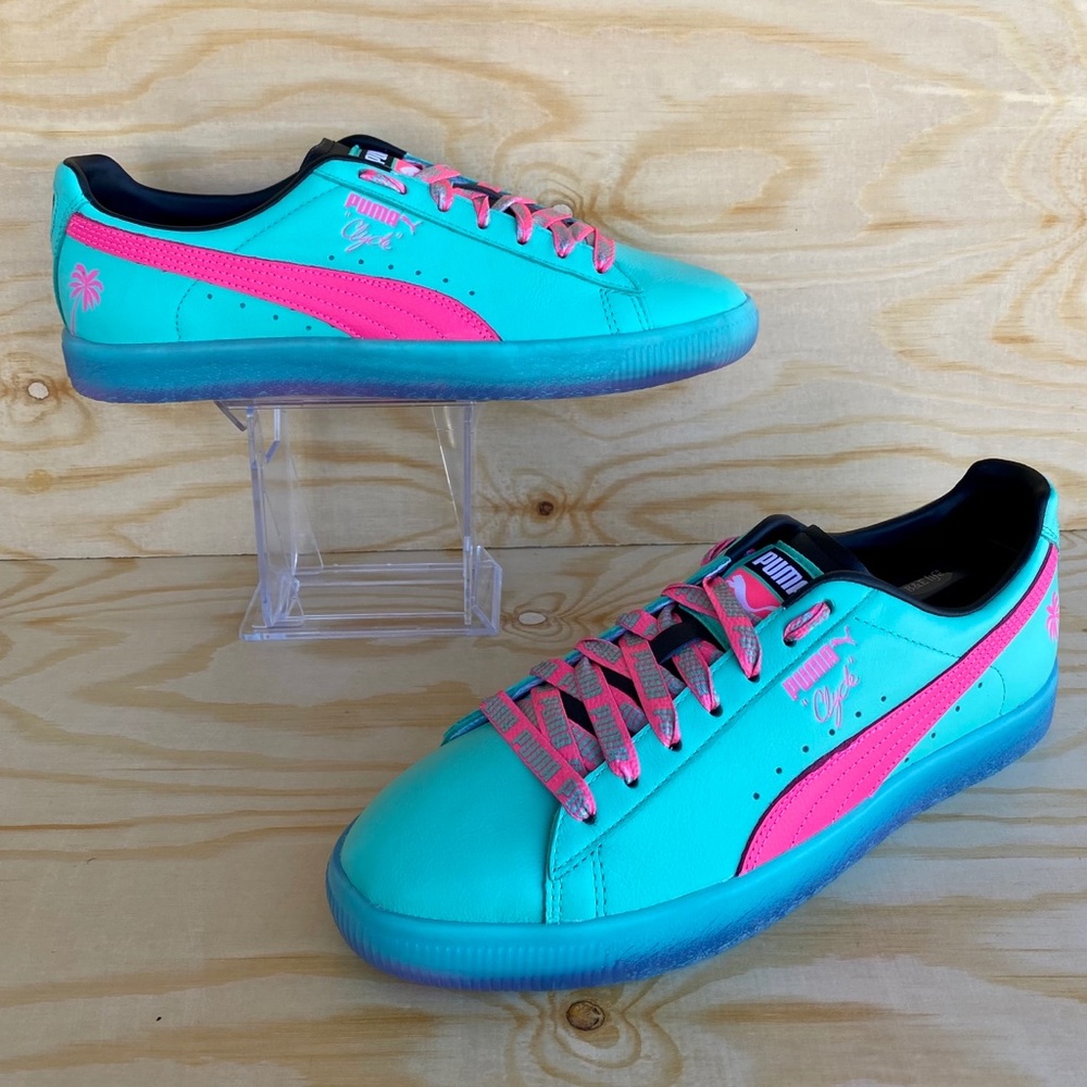 Puma Clyde South Beach Miami Palm Tree Teal Green - Picture 8 of 8